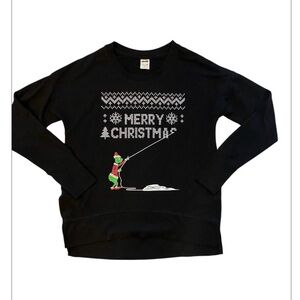 AVIA Black The Grinch Merry Christmas Ugly Sweater oversized small unisex
